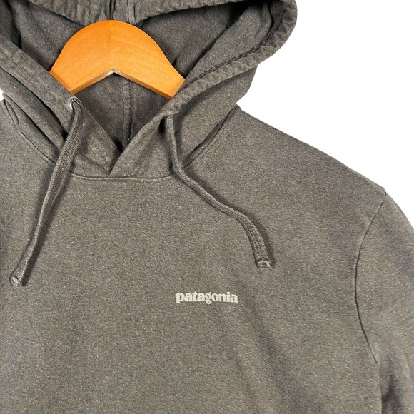 Patagonia Brown Logo Sweater Winter Hoodie Men's M - Picture 3 of 6